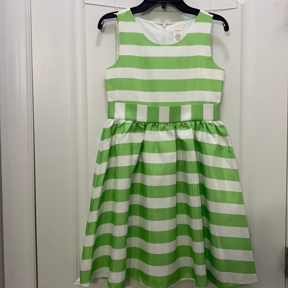 Green/white striped Spring dress